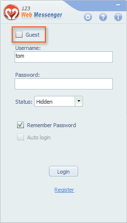 Show guest checkbox