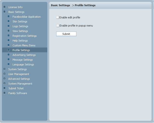 Profile Settings